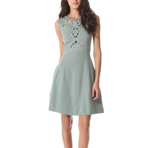 CARVEN Paris seafoam/mint cutout dress